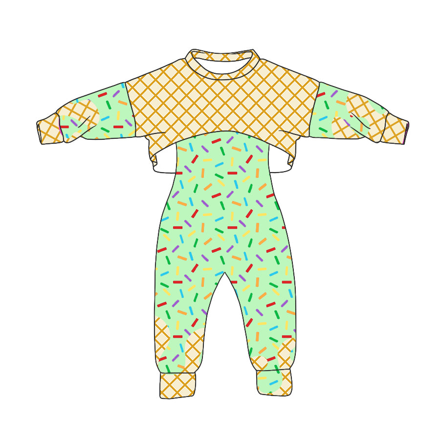 Preorder (moq 5)Baby Girls Long Sleeves Drip Shirt Top Jumpsuit 2 Piece Team Clothes Sets