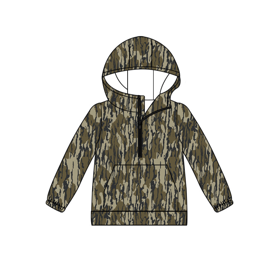 Preorder(moq 5)Baby Girls Boys Bottomland Camouflage Hunting Long Sleeve Hoodie Hooded Tops