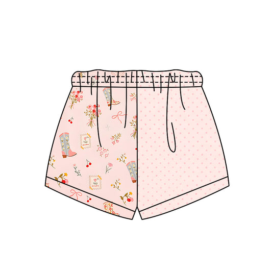 Preorder (moq 5)Baby Girls Flowers Boots Polka Dots Western Shorts Bottom