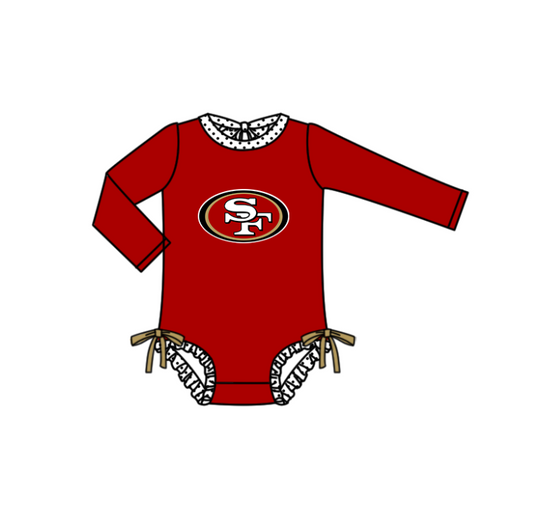 Preorder moq 5 Baby Girls Red Long Sleeve SF Team Swimsuits