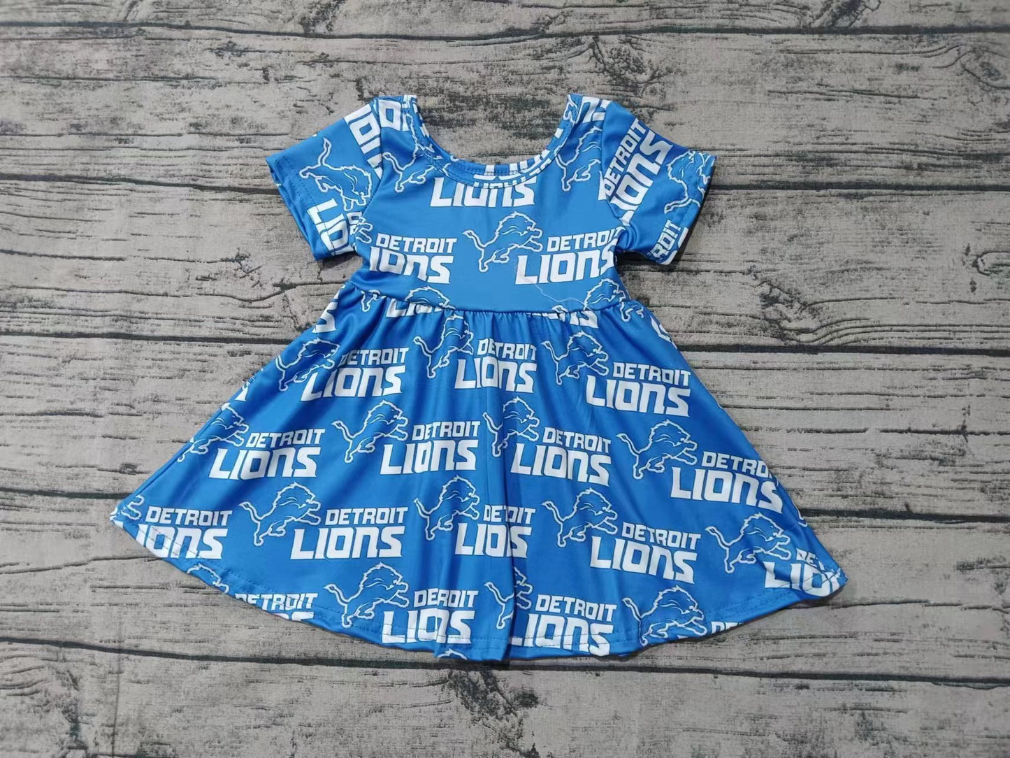 Baby Girls Lion Team Football Knee Length Dresses preorder(MOQ 5)