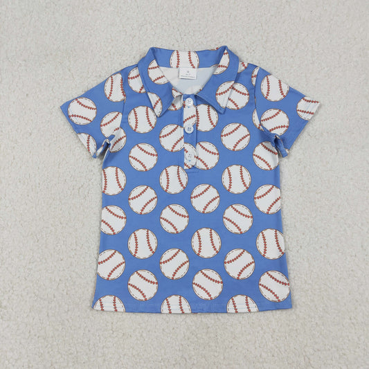 Baby Boys Baseballs Team Button Polo Shirts Top
