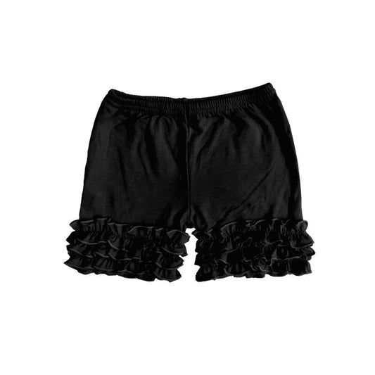 Preorder (moq 5)Baby Girls Black Icing Ruffle Bottoms Shorts