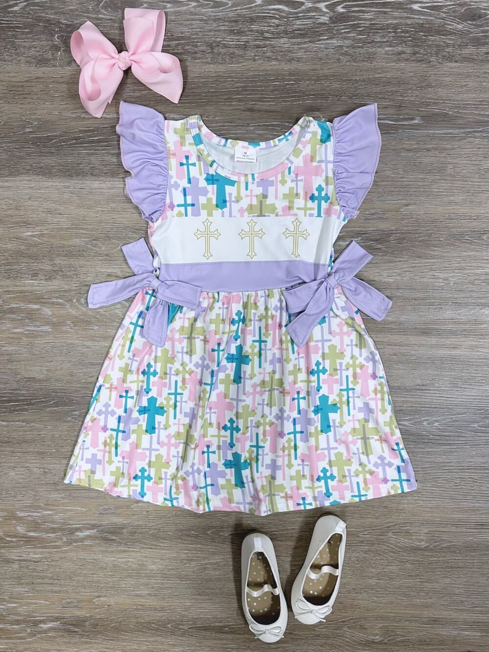 Baby Girls Easter Cross Knee Length Dresses