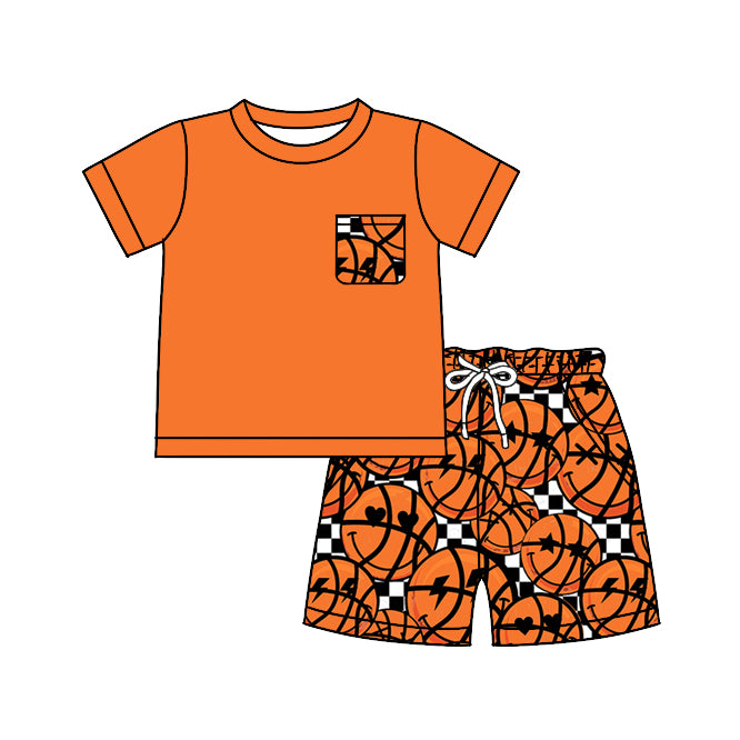 Baby Boys Basketball Short Sleeve Tee Top Shorts Clothes Sets Preorder(moq 5)