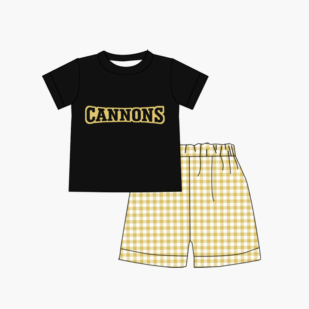 Preorder (moq 5)Baby Boys Cannons Team Top Shorts Clothes Sets