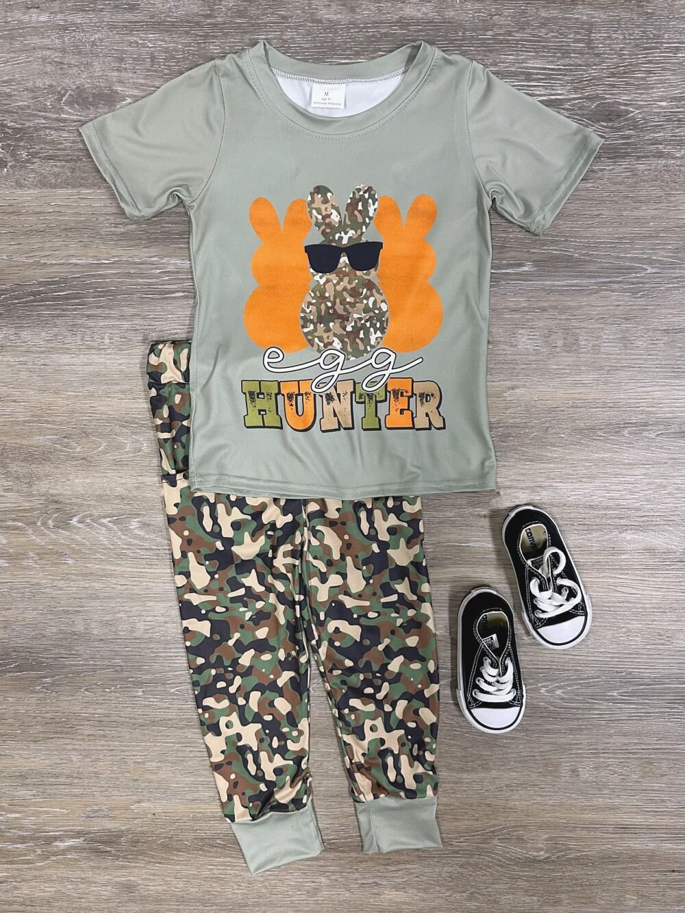 Baby Boys Easter Rabbit Hunter Shirts Tops Camo Pants Clothes Sets