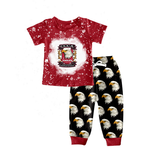 Baby Boys Eagle Team Tee Shirt Top Pants Clothes Sets Preorder(moq 5)