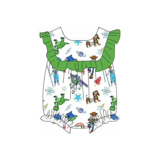 Preorder(moq 5)Baby Infant Girls Toy Green Ruffles Rompers