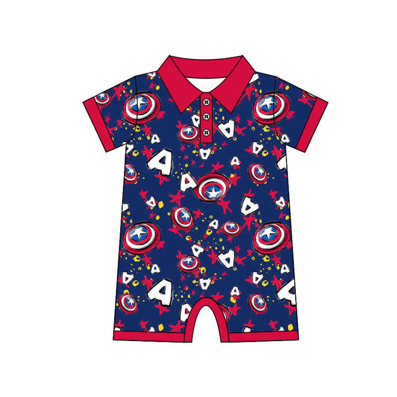 Baby Infant Boys Hero Short Sleeve Rompers preorder(moq 5)