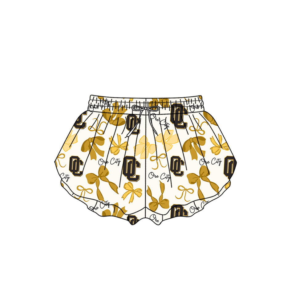 Preorder (moq 5)Baby Girls Ore City Bows Team Ruffle Shorts Bottom