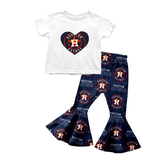 Baby Girls Baseball Team 2 Shirt Bell Pants Clothes Sets preorder(moq 5)