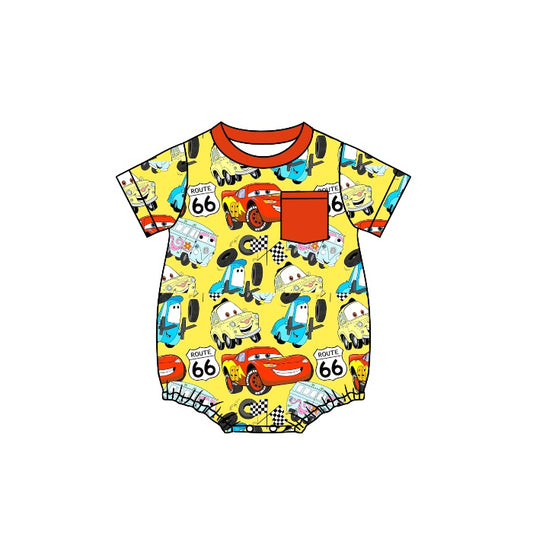 Baby Boys Car Race Short Sleeve Rompers preorder(moq 5)