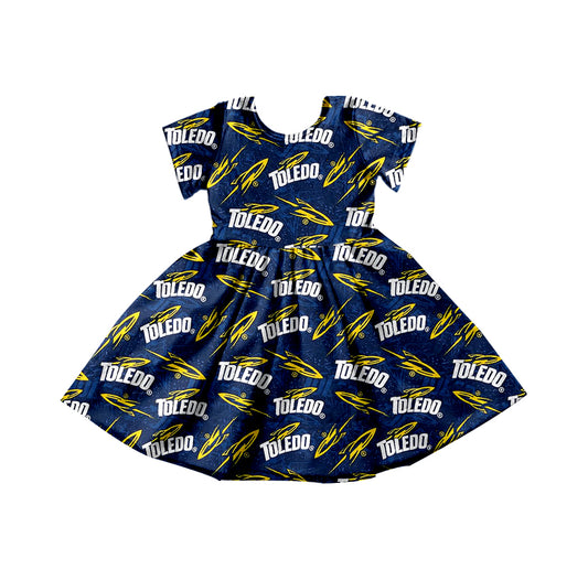 Baby Girls Toledo Team Football Knee Length Dresses preorder(MOQ 5)