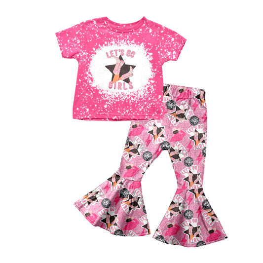 Baby Girls Let's Go Girls Short Sleeve Shirts Bell Pants Clothes Sets preorder(moq 5)