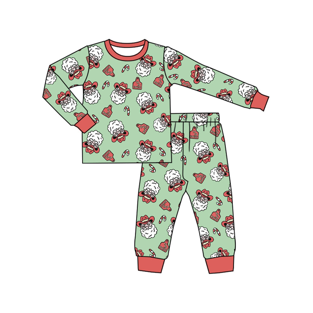 Baby Boys Western Christmas Santa Top Pants Pajamas Clothes Sets preorder(MOQ 5)