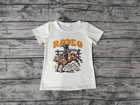 Baby Boys Ivory Western Rodeo Short Sleeve Tee Shirts Tops