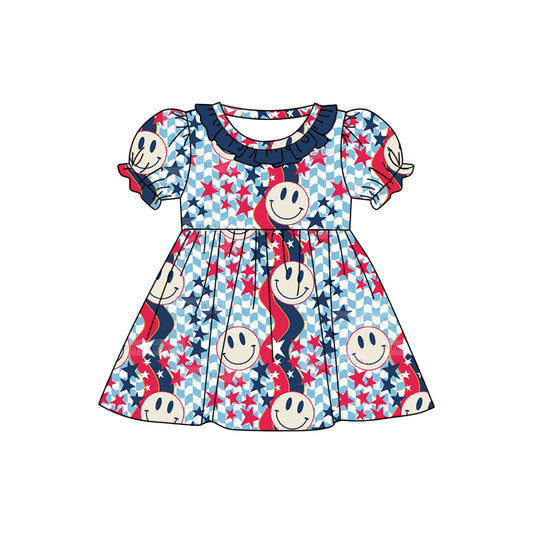 Baby Girls Smile Stars Knee Length Dresses preorder(moq 5)