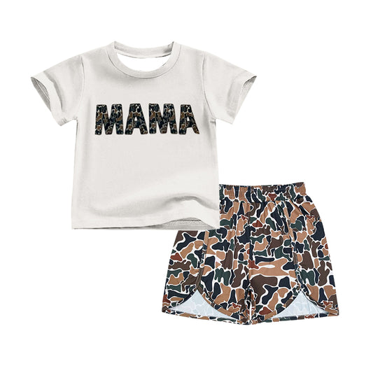 Adult Women Mama Camo Top Bottoms Shorts Clothes Sets Preorder(moq 5)