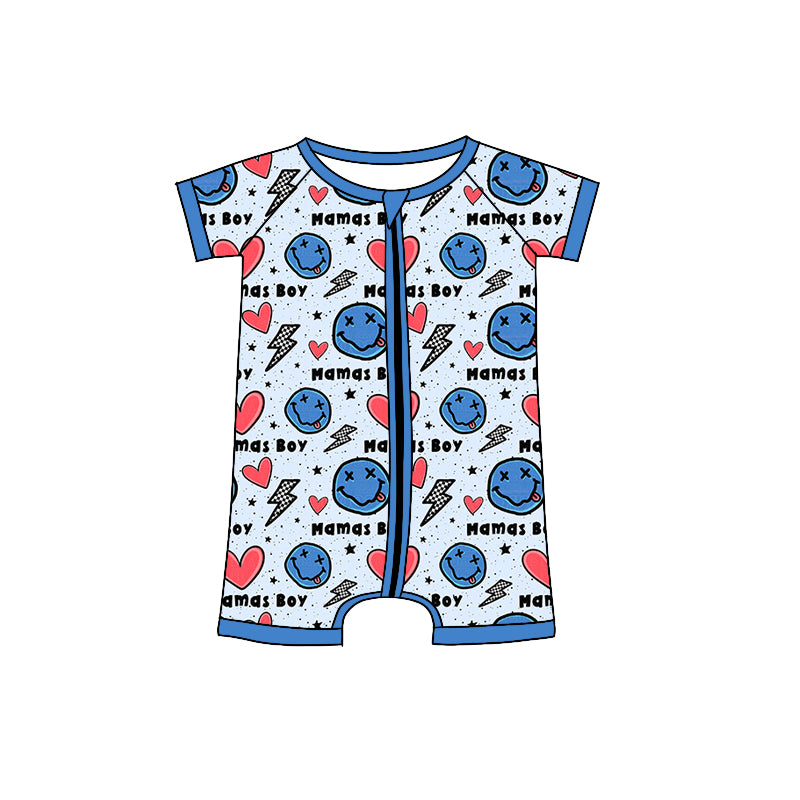 Baby Infant Boys Smile Hearts Zip Rompers preorder(moq 5)