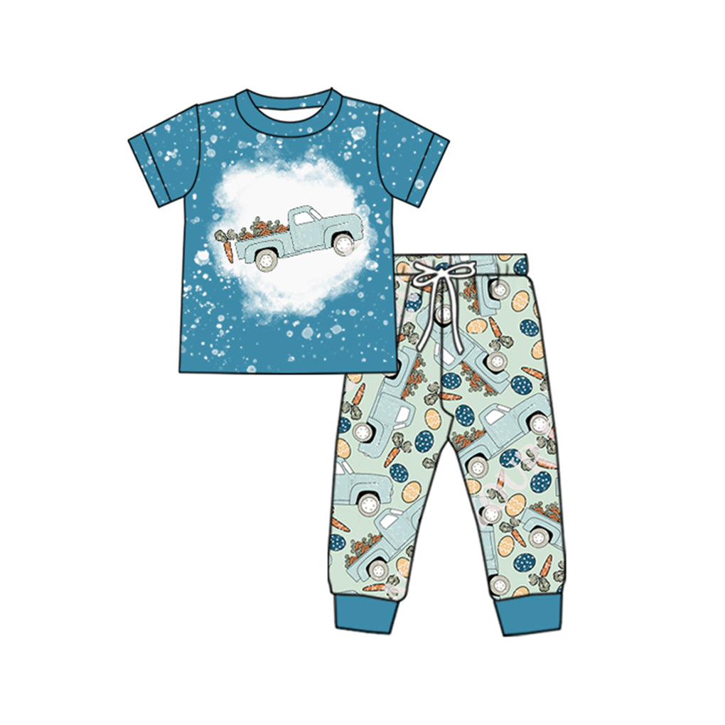 Baby Kids Easter Carrots Trucks Top Jogger Pants Boys Clothing Sets preorder(MOQ 5)