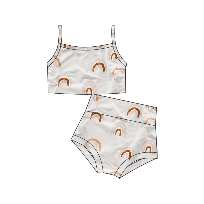Baby Girls Rainbow Straps Top Bummie 2pcs Swimsuits preorder(moq 5)