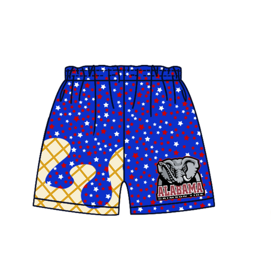 Preorder moq 5 Baby Boys Stars Alabama Elephants Team Shorts Bottom