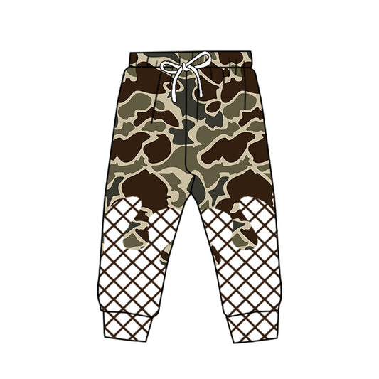 Baby Boys Dark Brown Camo Drip Western Team Jogger With Belt Preorder