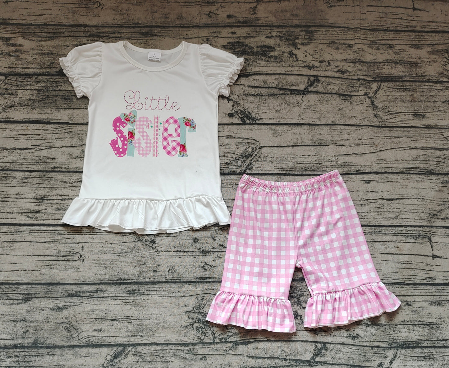 Baby Girls Little Sister Shirts Ruffle Shorts Clothes Sets
