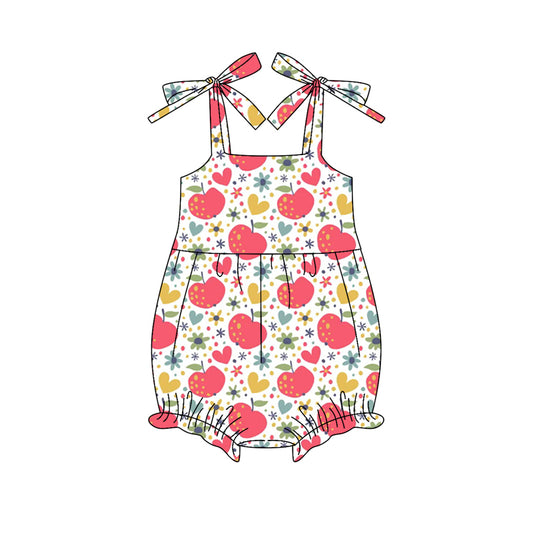 preorder(moq 5) Baby Girls Strap Flowers Apples Hearts Ruffle Rompers