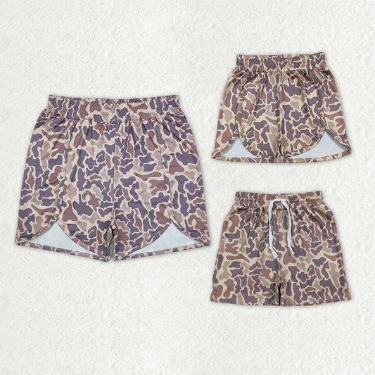 Mama and Me Girls Boys Southern Khaki Brown Camo Shorts Bottoms