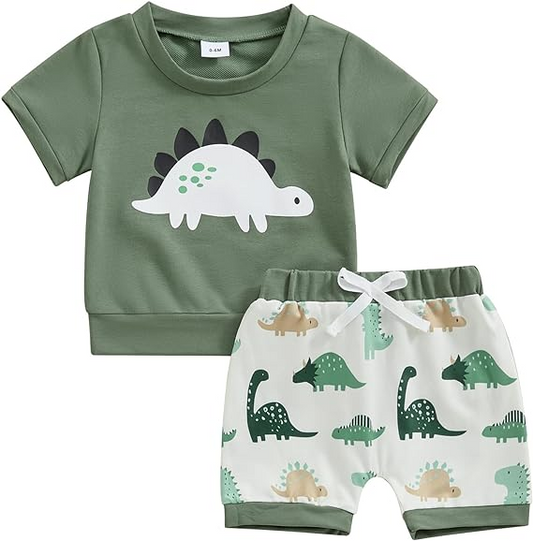 Baby Boys Dinosaur Shirt Summer Shorts Clothes Sets preorder (moq 5)