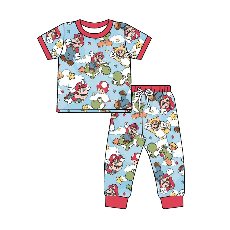 Baby Boys Red Mashroon Shirt Pants Pajamas Clothes Sets order preorder (moq 5)