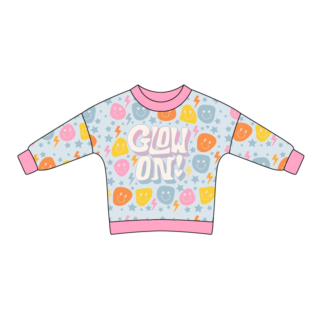 Baby Girls Pink Glow On Smile Long Sleeve Shirts preorder(MOQ 5)