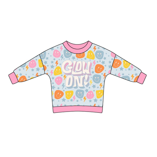 Baby Girls Pink Glow On Smile Long Sleeve Shirts preorder(MOQ 5)