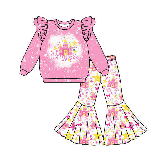 Baby Girls Castle Princess Top Bell Pants Clothes Sets Preorder(moq 5)