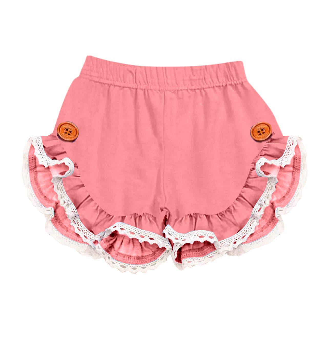 Baby Girls Coral Lace Ruffle Summer Shorts preorder(moq 5)