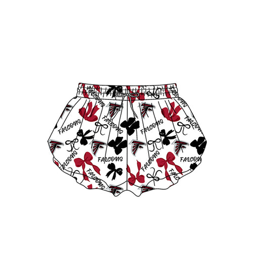 Preorder (moq 5)Baby Girls Atlanta Falcons Bows Team Ruffle Shorts Bottom