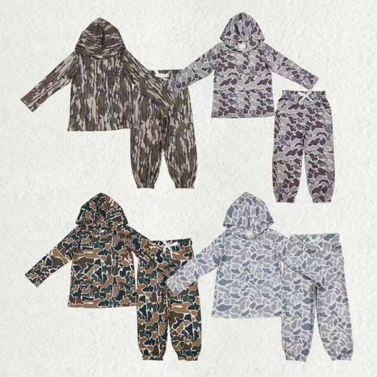Sibling Baby Boys Camouflage Hooded Top Jogger Pants Outfits Clothes Sets