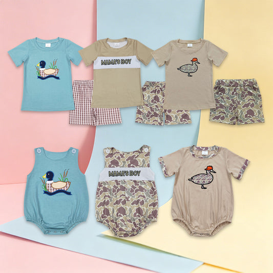 USA Shop Sibling Baby Boys Embroidery Ducks Camo Hunting Clothes Set Rompers