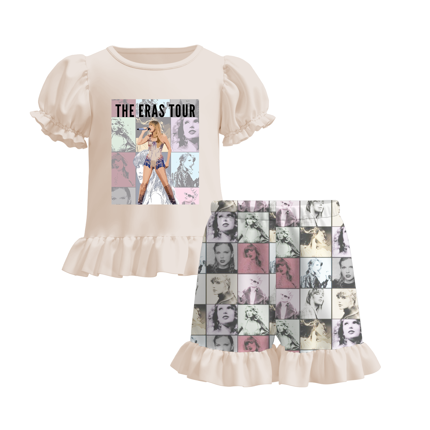 Baby Girls Singer Tour Top Shirt Shorts Summer Clothes Sets Preorder(moq 5)