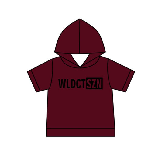 Preorder (moq 5)Baby Boys Short Sleeve Wine Wildctszn Team Hoodies Top