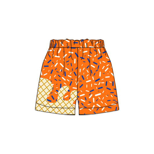 Preorder moq 5 Baby Boys Orange Sprikle Drips Bottom Shorts