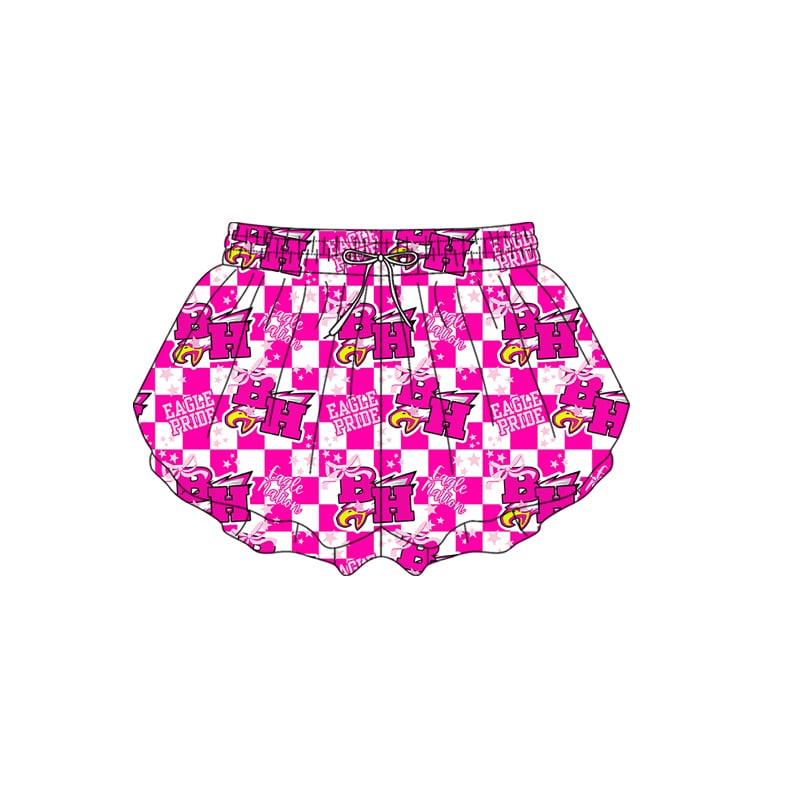 Preorder(moq 8) Baby Girls Pink Eagle Team Butterfly Shorts Bottoms