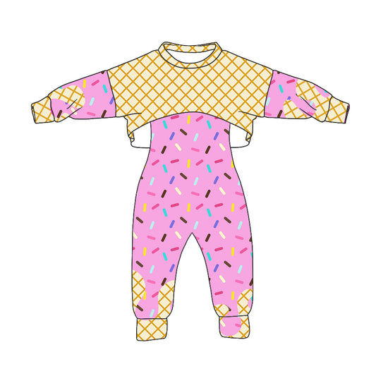 Preorder (moq 5)Baby Girls Long Sleeves Drip Shirt Top Jumpsuit 2 Piece Team Clothes Sets