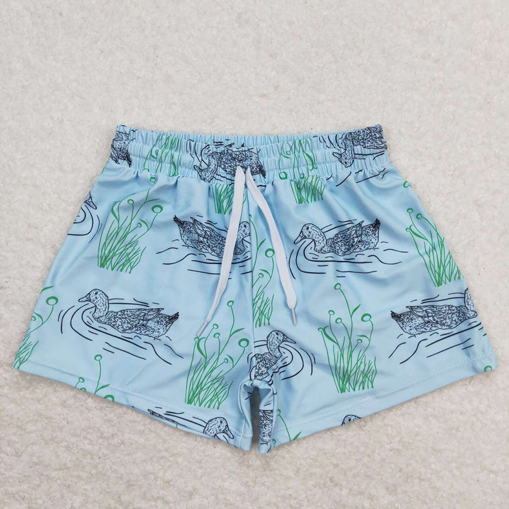 Baby Boys Summer Green Mallard Ducks Trunks Swimsuits Swimwear