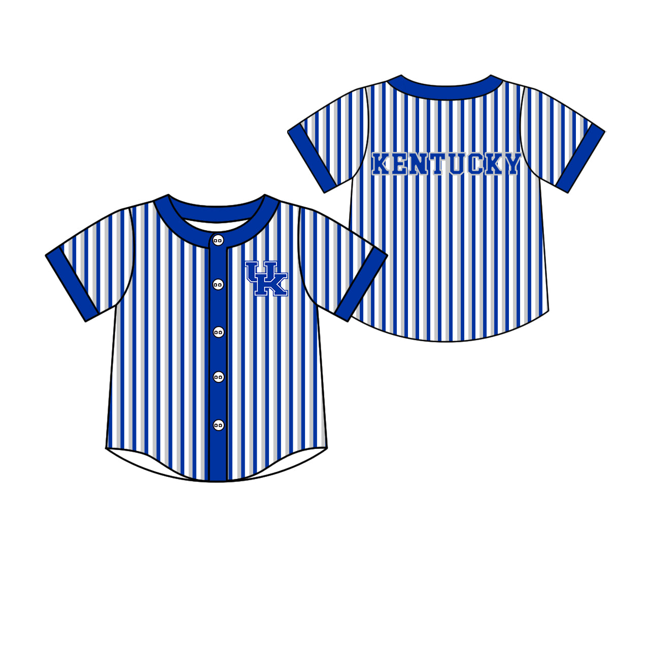 Preorder (moq 5)Baby Boys Short Sleeve Kentucky UK  Stripe Team Button T-shirts Top