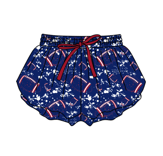 Preorder (moq 5)Baby Girls Tie-dye Footballs Print Team Butterfly Shorts Bottom