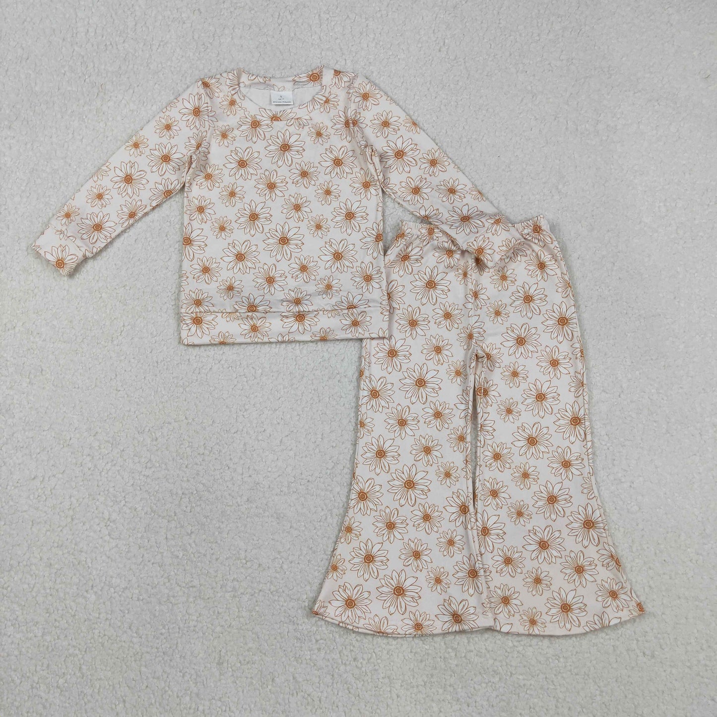 Baby Girls Daisy Flowers Top Bell Bottom Pants Clothes Sets