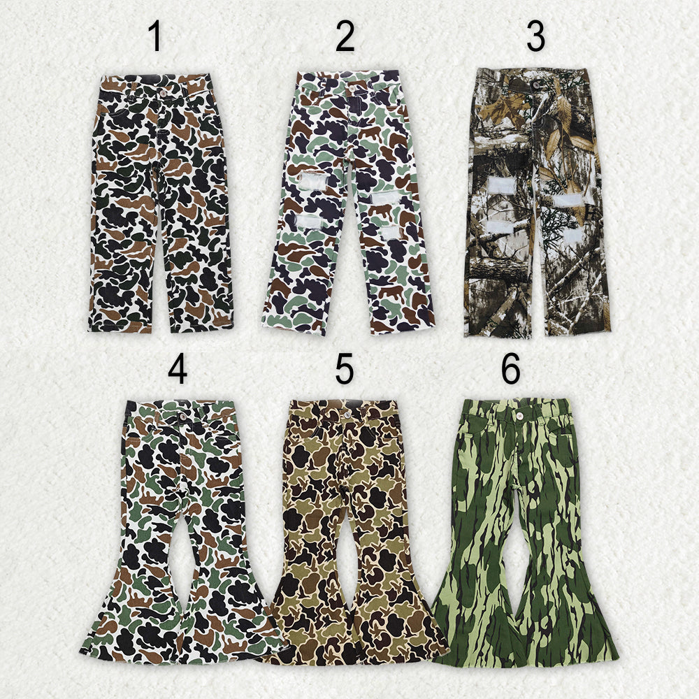 Sibling Baby Boys Girls Camouflage Hunting Season Denim Jeans Pants
